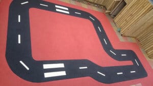 Road Markings in Wet Pour