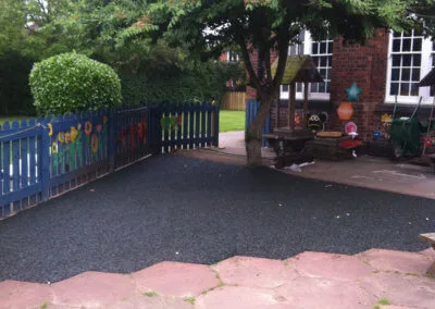 Playground rubber mulch surfacing