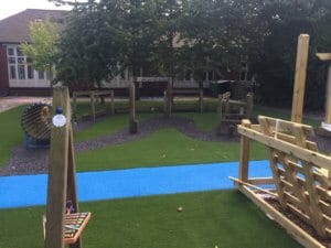 Wooden Playground with Artificial Grass