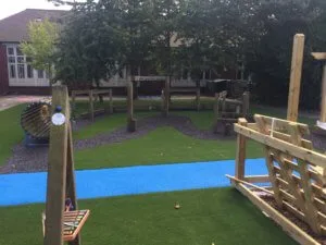 Wooden Playground with Artificial Grass