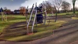 Before NovaSport wet pour surfacing renewed the ageing surface at Titchfield Park, Hucknall.